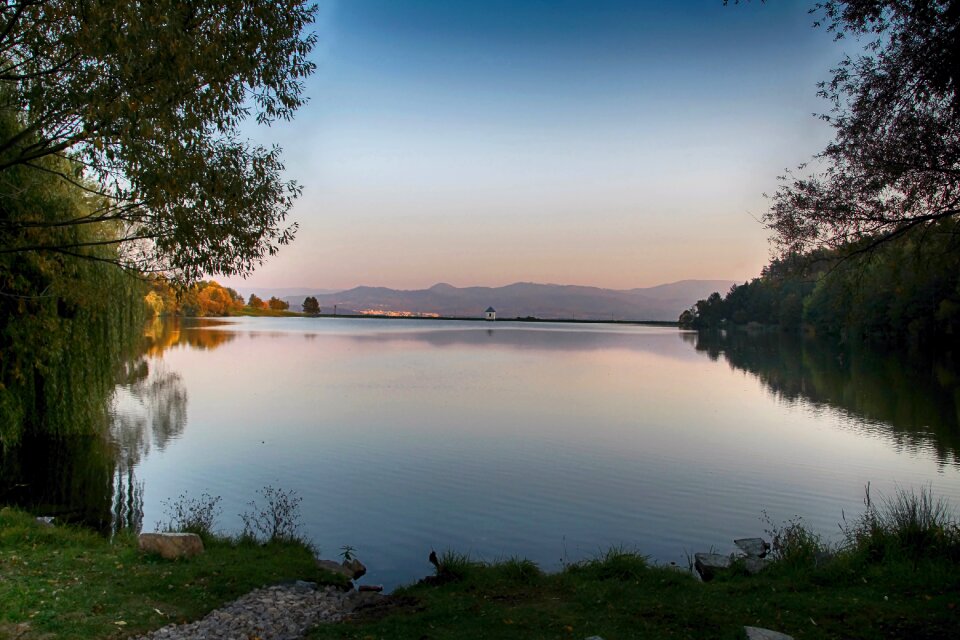 Dam autumn sunset