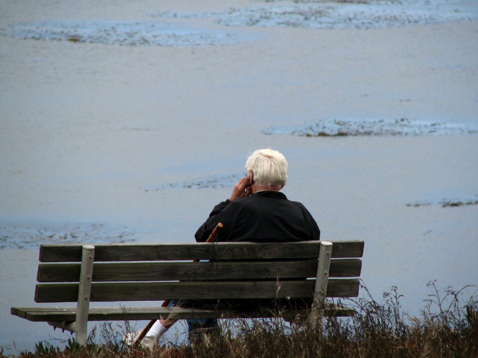 Nature retired talking on the phone