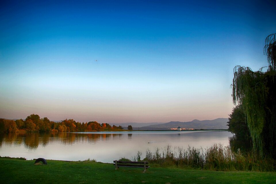 Dam autumn sunset
