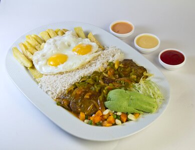 French fries egg food