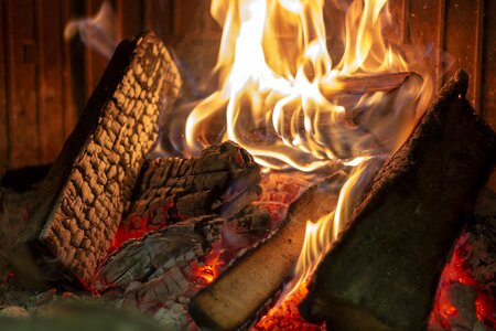 Heat flames fireplace photo