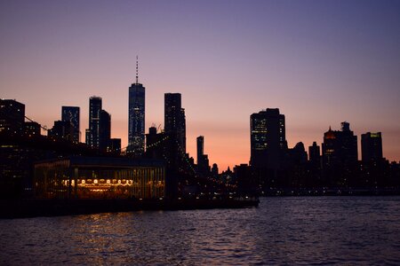 Manhattan america sunset photo