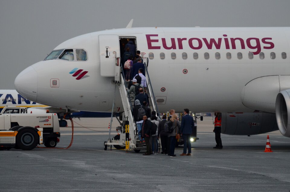 Airport flyer passenger aircraft