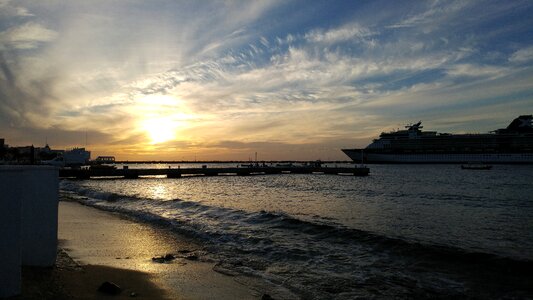 Beach sea clouds photo