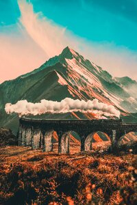 Mountains railway landscape