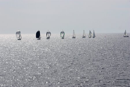 Sails sea water photo