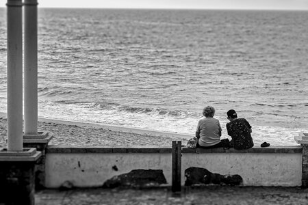 Chatting ocean beach