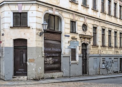 Dilapidated shabby building photo