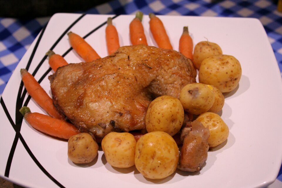 Roast chicken coffe lentils
