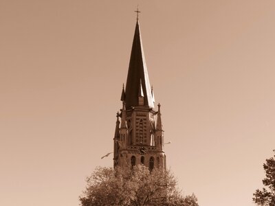 Dark historical belfry
