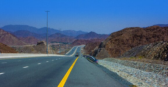 Mountains long road