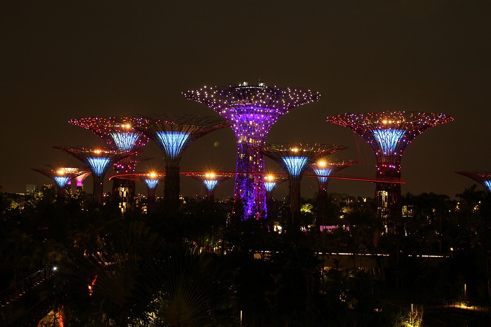 Night landmark park