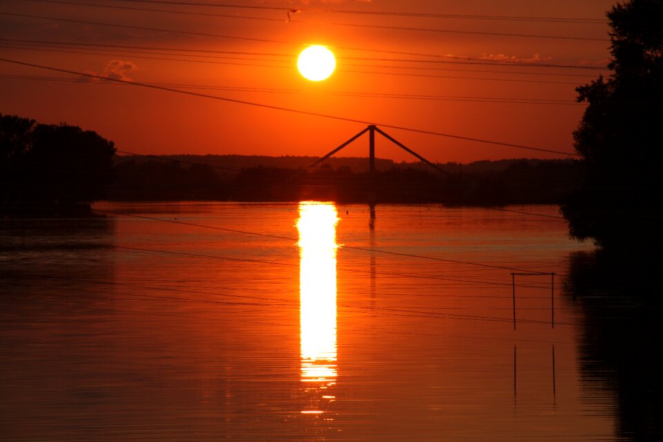 Bridge river sunset