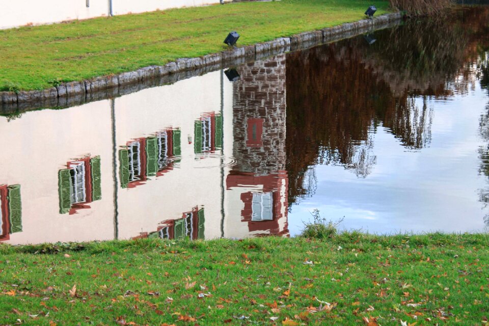 Architecture building pond