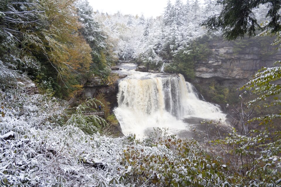 Waterfall water freeze