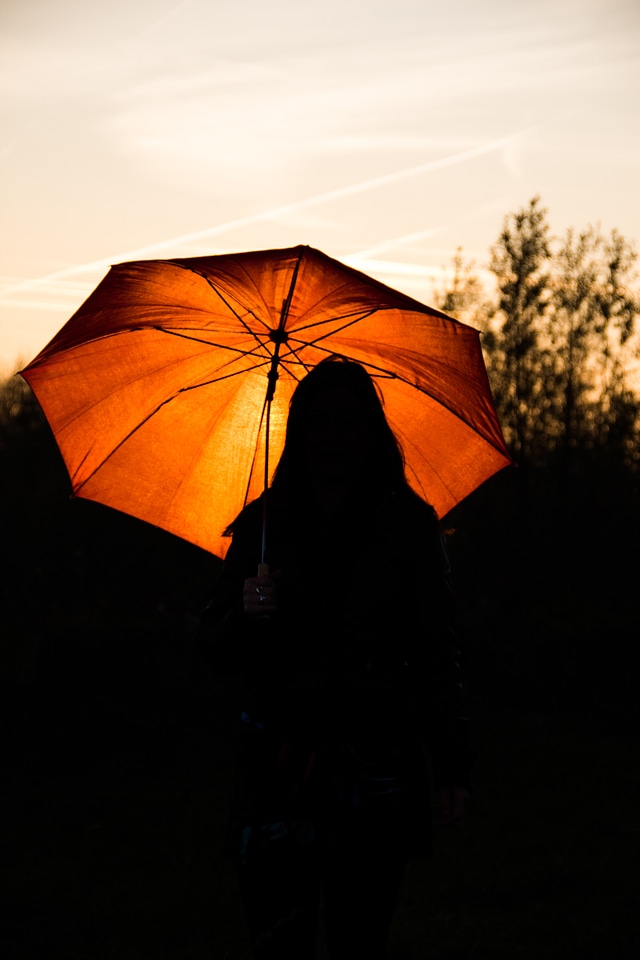 Silhouette yellow orange