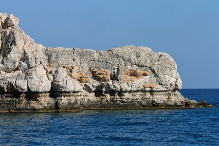 Sea blue rock photo