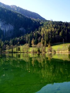 Landscape mountain lake reflection photo