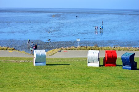 Wadden sea mudflat hiking ebb photo