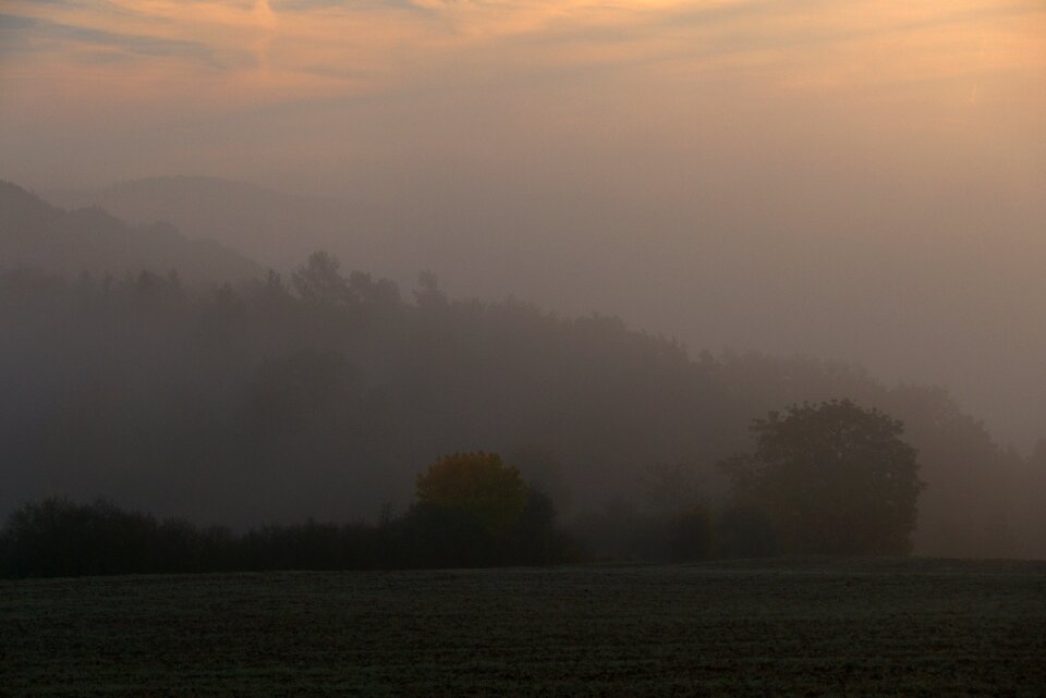 Autumn backlighting mountains