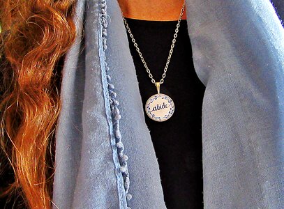 Pendant handmade blue