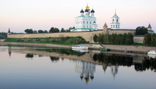Church orthodox church river velikaya
