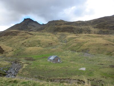 Mountain house river photo