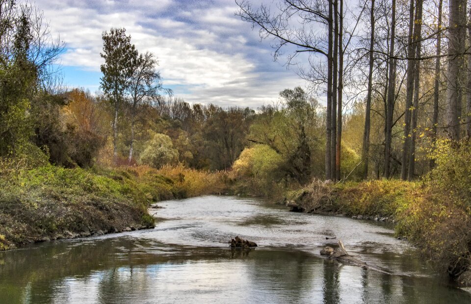 Nature clouds river