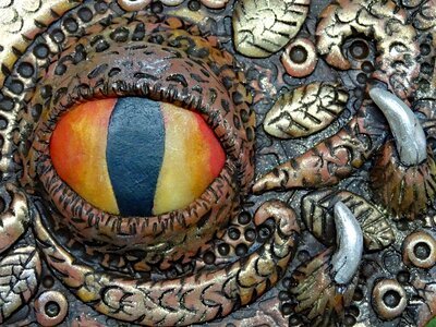Dragon's eye sculpture mythical photo
