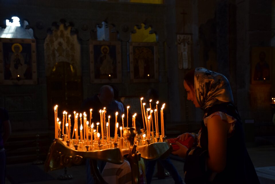 Candles church the flame