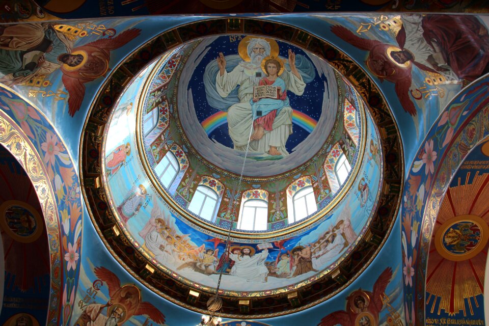 Dome painting of the dome of the temple god