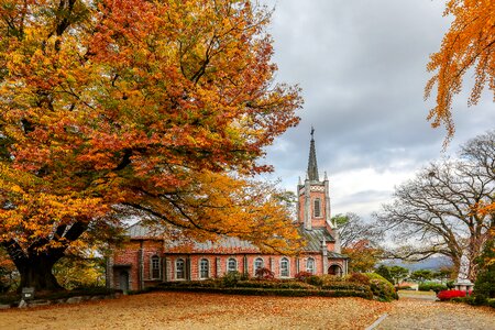 Offensive and cathedral autumn photo