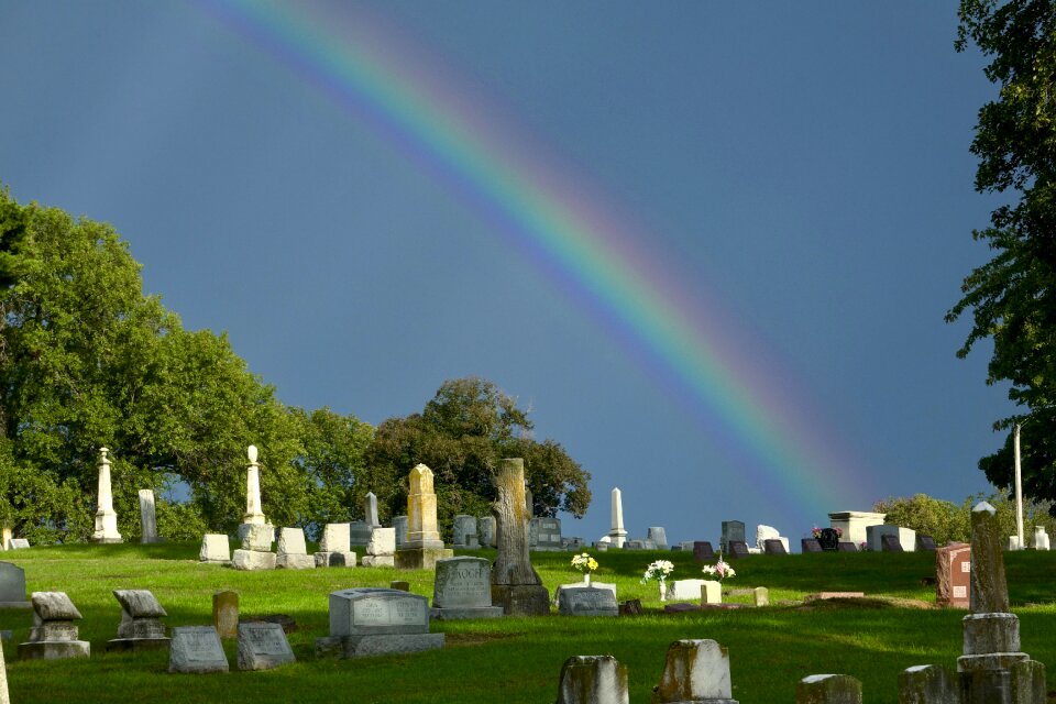 Outside tombstone graves