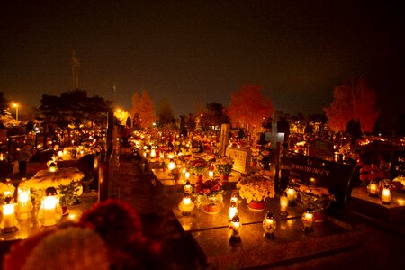 Night cemetery the tomb of