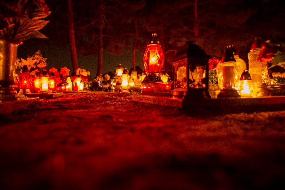 Night cemetery the tomb of