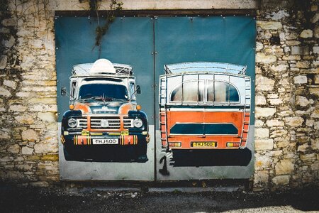 Garage poster old bus
