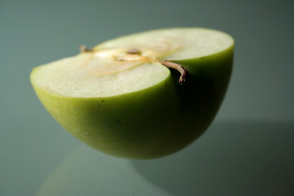 Apple half green apple