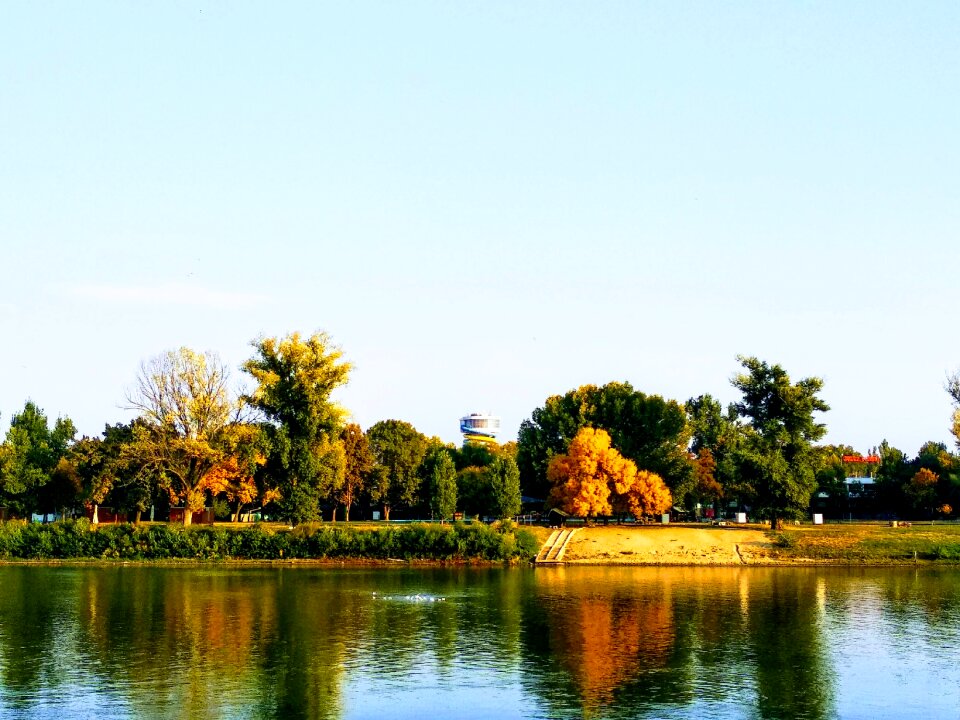 October riverside landscape