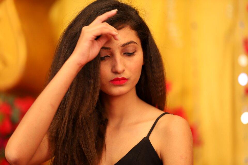 Indian model girl orange model orange eye