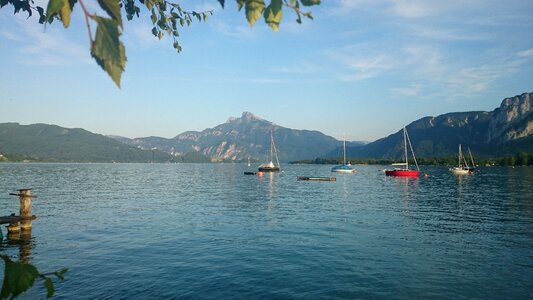 Landscape salzkammergut ship