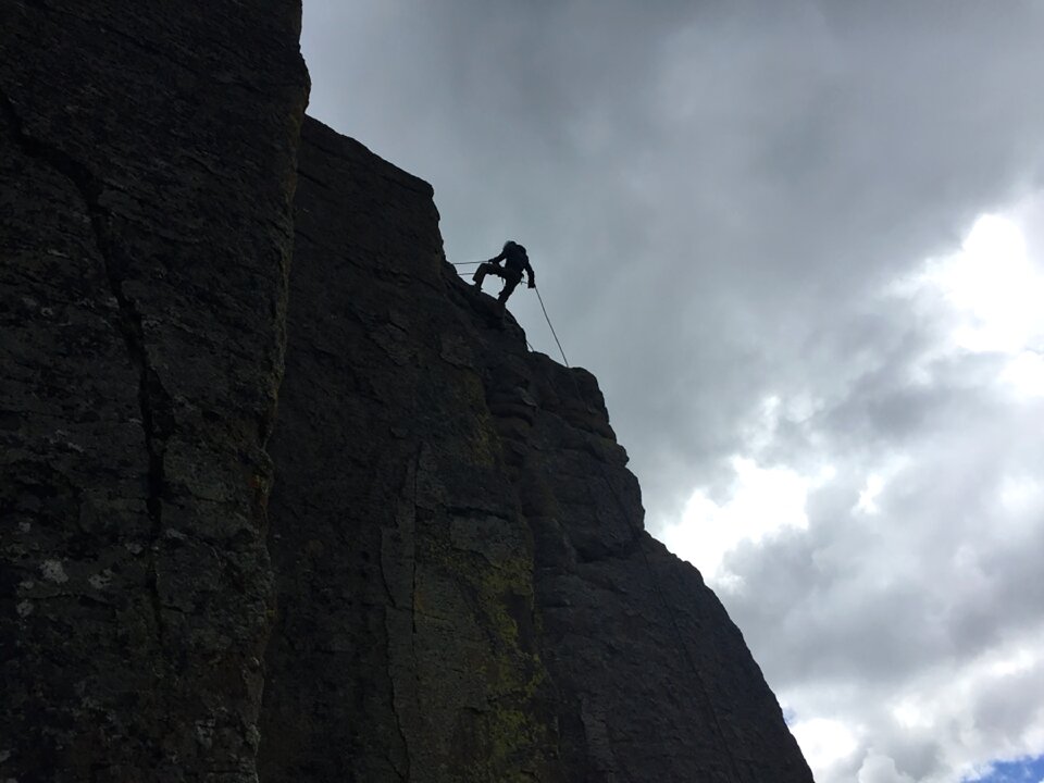 Rappel climbing rock climbing