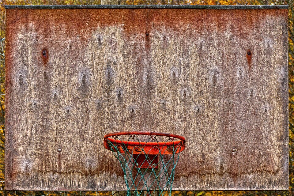 Weathered old rusty playground