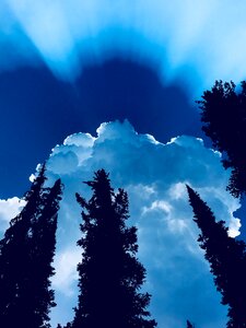 Blue cloud rays photo