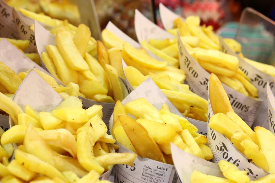 French fries paper food