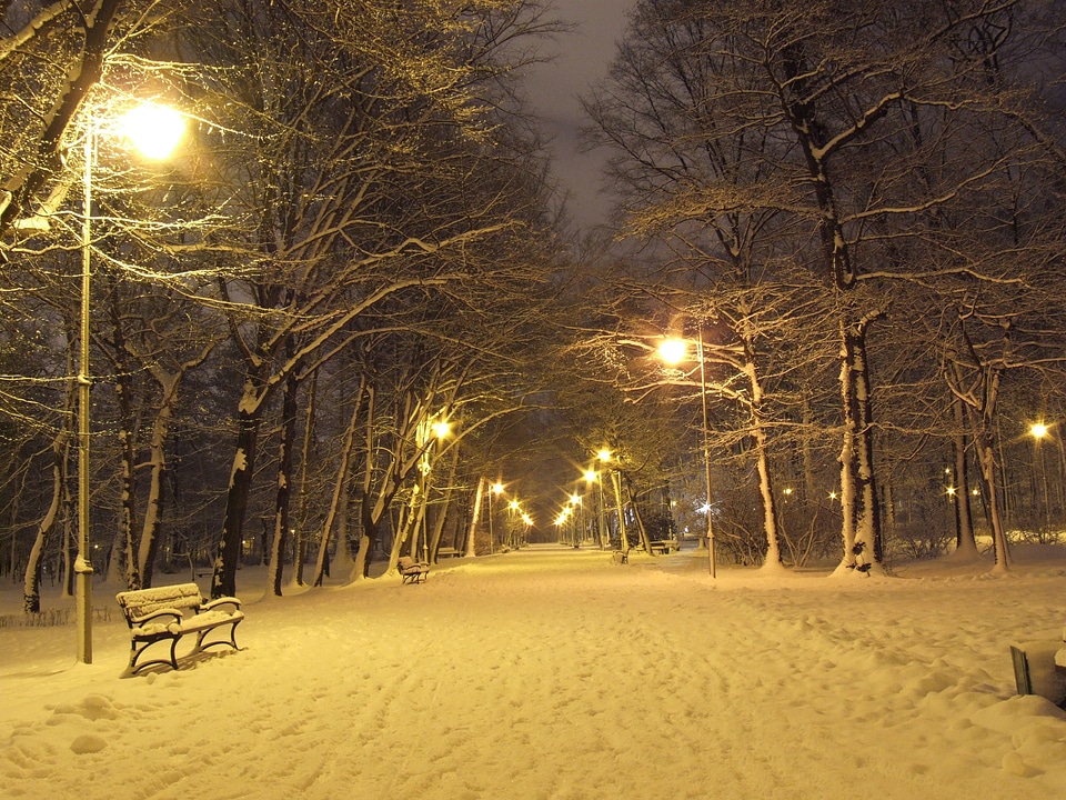 Lanterns snow light photo