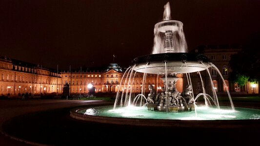Water fountain night