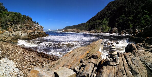 Beach flotsam and jetsam wave
