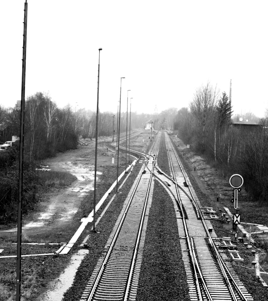 Railway railway station railroad tracks photo
