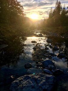 Water sunset sky