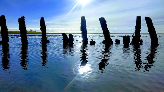 Water lighting north sea coast photo